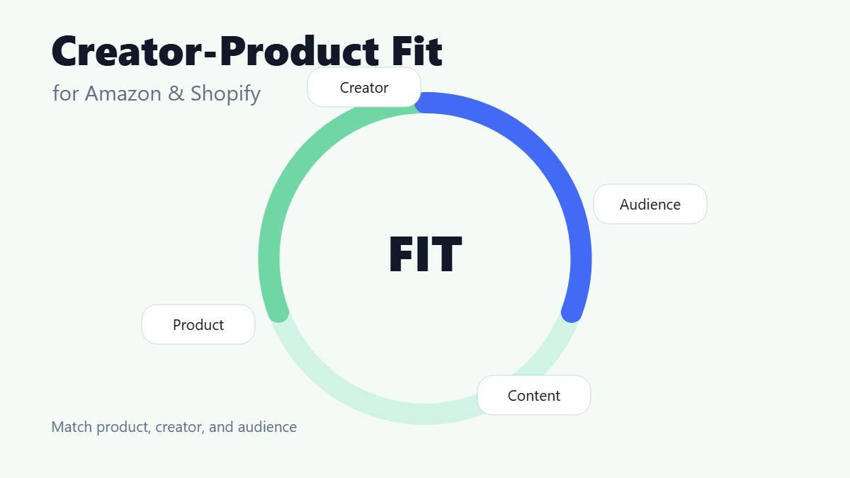 Creator-product fit scorecard for Amazon and Shopify sellers using TikTok creator research.