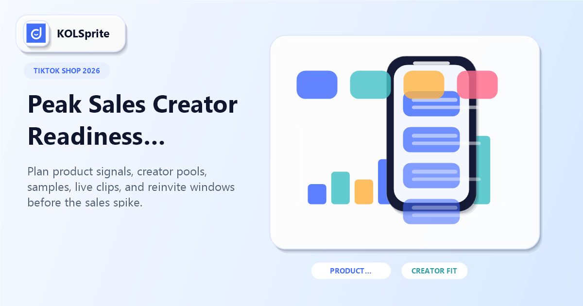 TikTok Shop peak sales preparation workflow with products, creators, samples, videos, and campaign tracking.