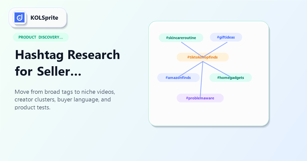 TikTok hashtag research map connecting product categories, creator niches, video angles, and buyer comments.